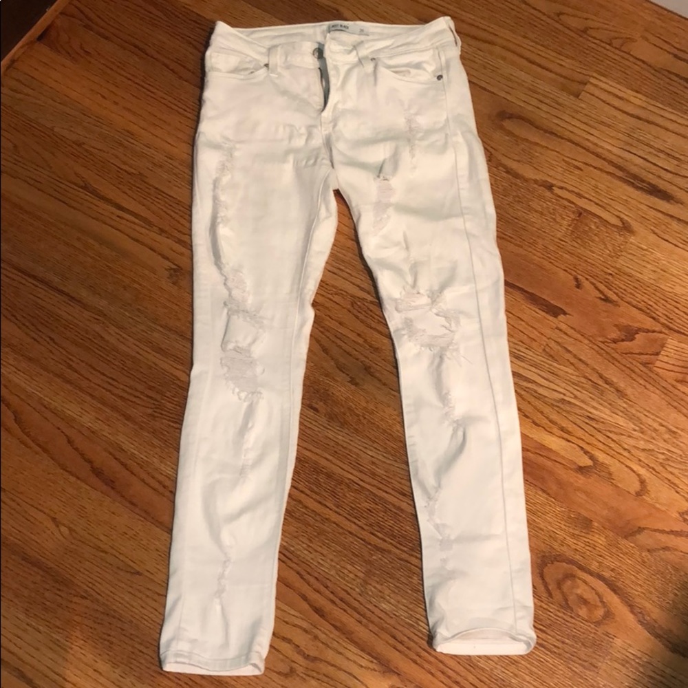 White ripped jeans